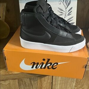 Nike Black and White High-Top Athletic Sneakers